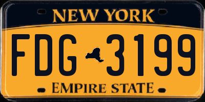 NY license plate FDG3199
