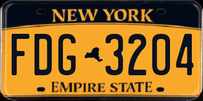 NY license plate FDG3204