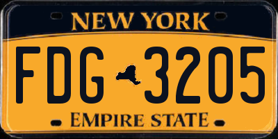 NY license plate FDG3205