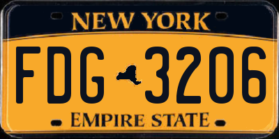NY license plate FDG3206
