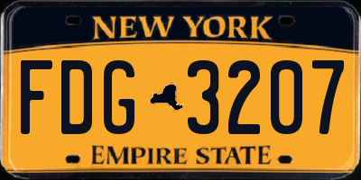 NY license plate FDG3207