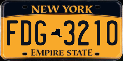 NY license plate FDG3210