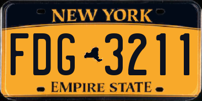 NY license plate FDG3211