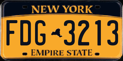 NY license plate FDG3213