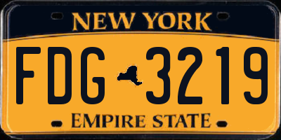 NY license plate FDG3219