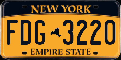 NY license plate FDG3220