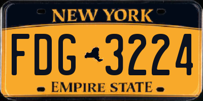 NY license plate FDG3224