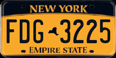 NY license plate FDG3225