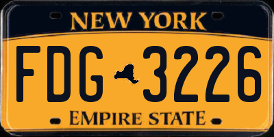 NY license plate FDG3226