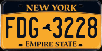 NY license plate FDG3228