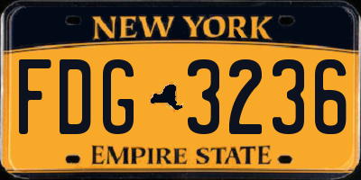 NY license plate FDG3236