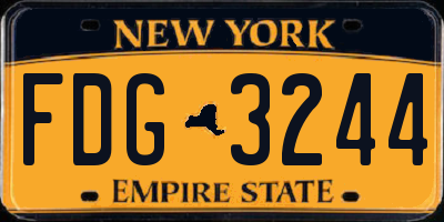 NY license plate FDG3244