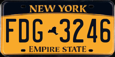 NY license plate FDG3246