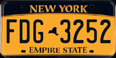 NY license plate FDG3252