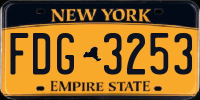 NY license plate FDG3253
