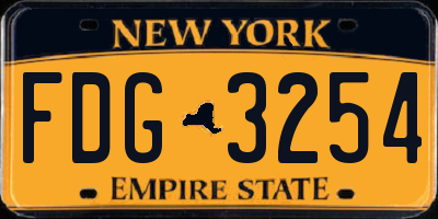 NY license plate FDG3254