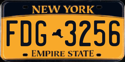 NY license plate FDG3256