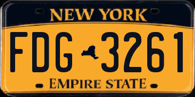 NY license plate FDG3261