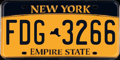 NY license plate FDG3266