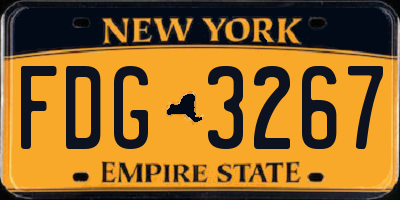 NY license plate FDG3267
