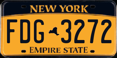 NY license plate FDG3272