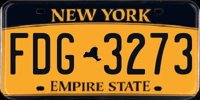 NY license plate FDG3273
