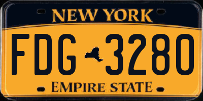 NY license plate FDG3280