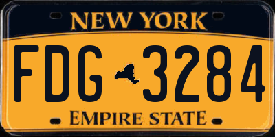 NY license plate FDG3284