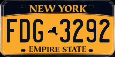 NY license plate FDG3292