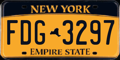NY license plate FDG3297