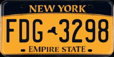 NY license plate FDG3298