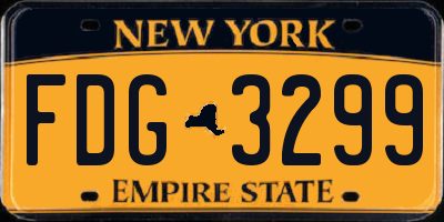 NY license plate FDG3299