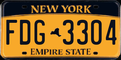 NY license plate FDG3304