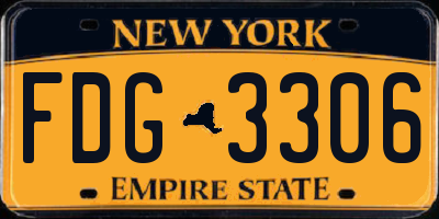 NY license plate FDG3306