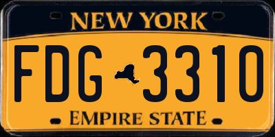 NY license plate FDG3310