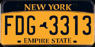 NY license plate FDG3313