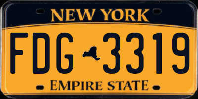 NY license plate FDG3319
