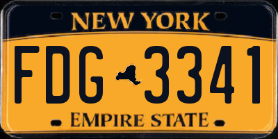 NY license plate FDG3341