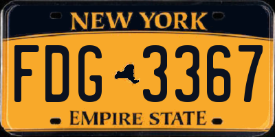 NY license plate FDG3367