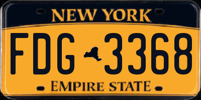 NY license plate FDG3368