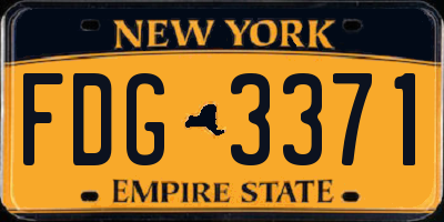 NY license plate FDG3371