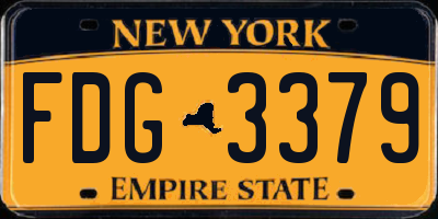 NY license plate FDG3379