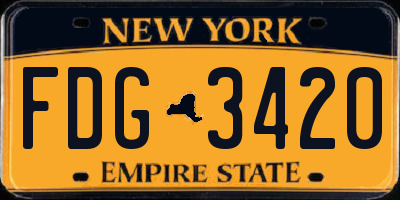 NY license plate FDG3420