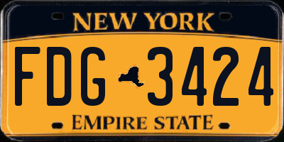 NY license plate FDG3424