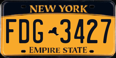 NY license plate FDG3427
