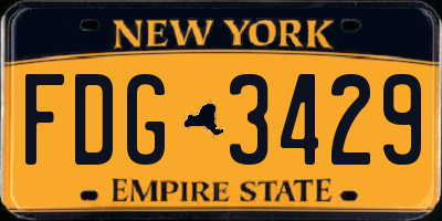 NY license plate FDG3429