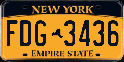 NY license plate FDG3436