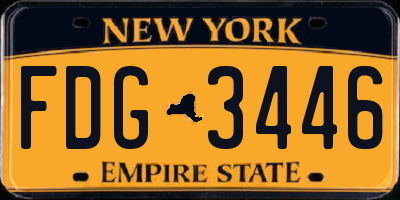 NY license plate FDG3446