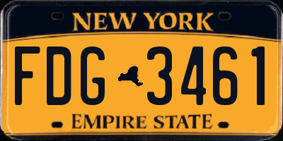 NY license plate FDG3461