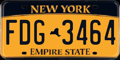 NY license plate FDG3464